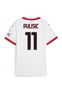 AC Milan Christian Pulisic #11 Fotballdrakt Borte Klær Dame 2024-25 Korte ermer